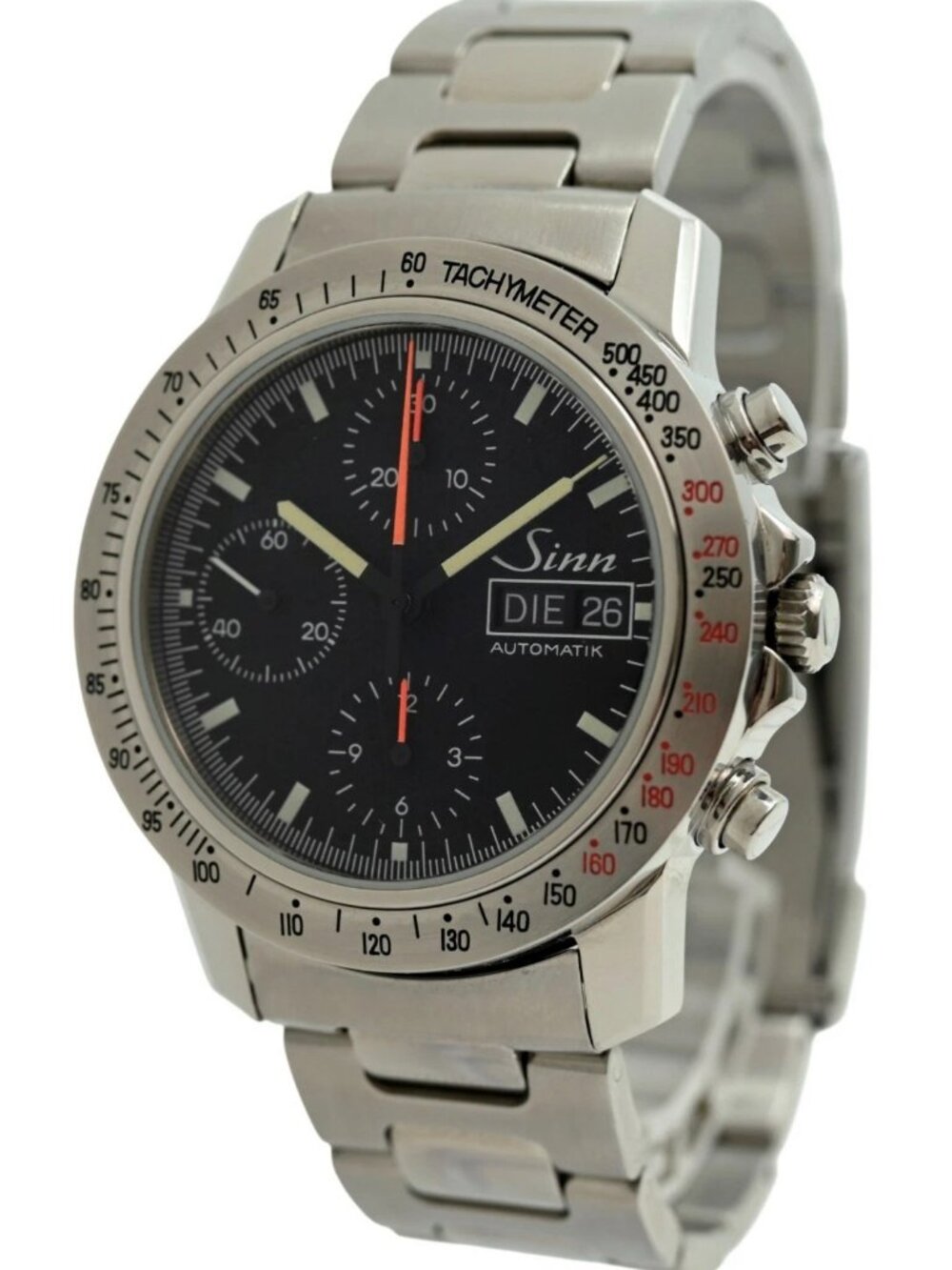 Sinn 40mm Men's AutoBahn Automatic Chronograph Day-Date 7750 SS Watch! Ref: 303!